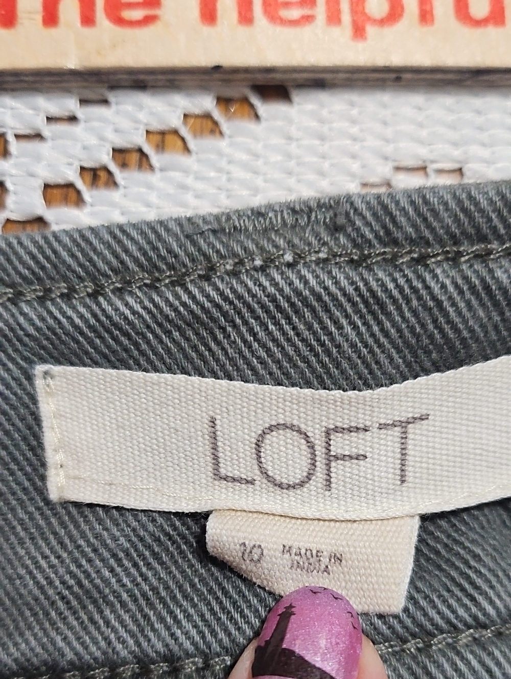 LOFT Gray Denim-Texture Pants - Picture 10 of 12